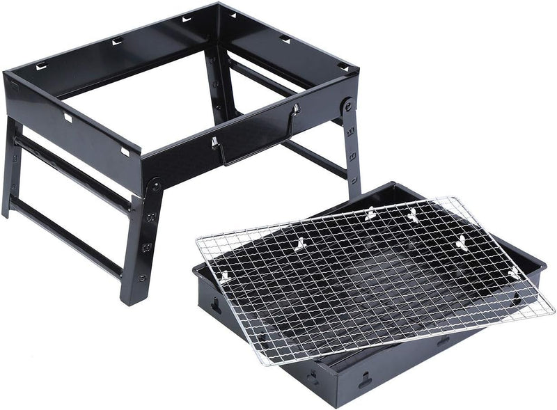 Folding Portable Barbecue Charcoal Grill (13.8" x 10.2" x 7.9")