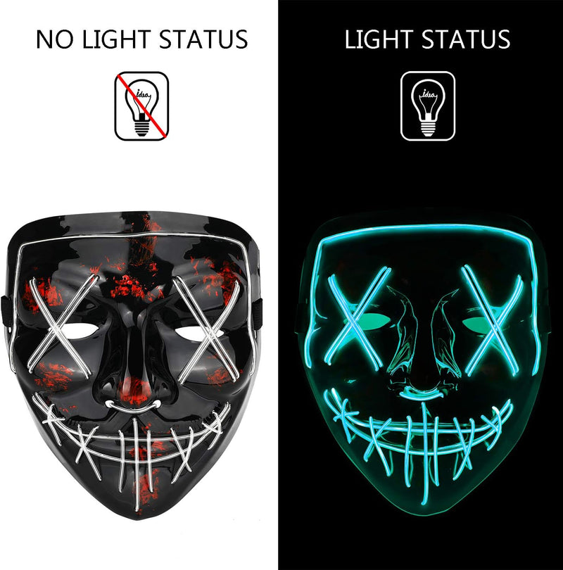 Halloween Mask LED, Light up Mask for Festival Cosplay (Random Color)