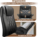 Executive Office Chair w/Flip-Up Arms Managerial Home Desk Chair w/Lumbar Support Adjustable PU Leather Ergonomic Computer Chair