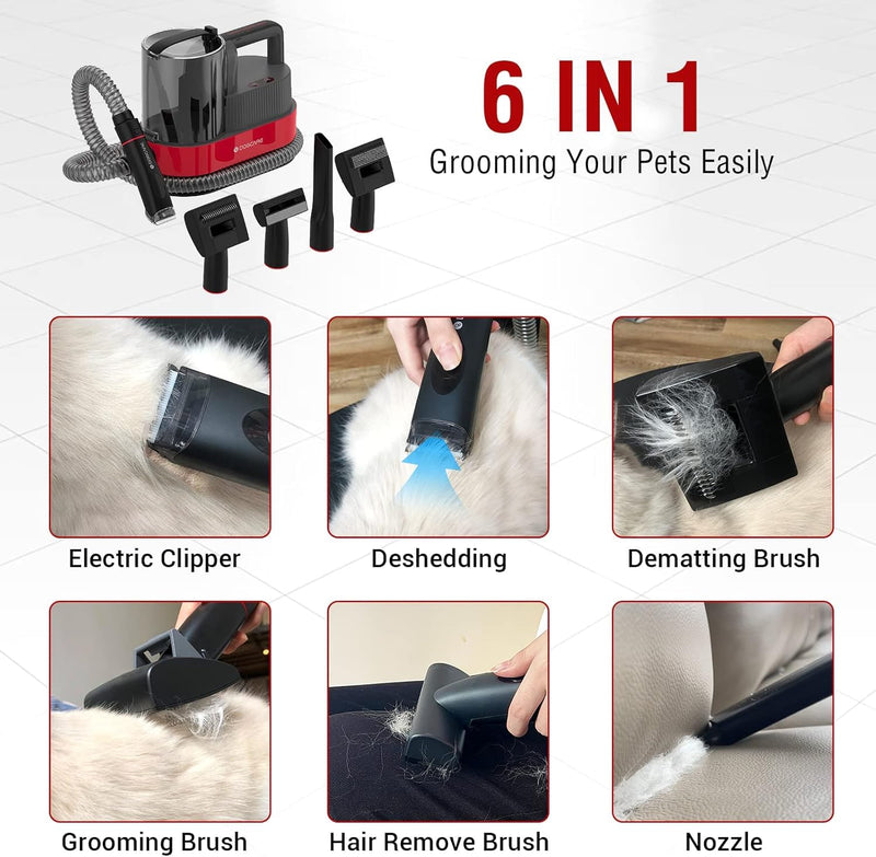 DOGCARE 6-in-1 Modern Grooming Kit with Vacuum, Cat & Dog Clippers & Vacuum