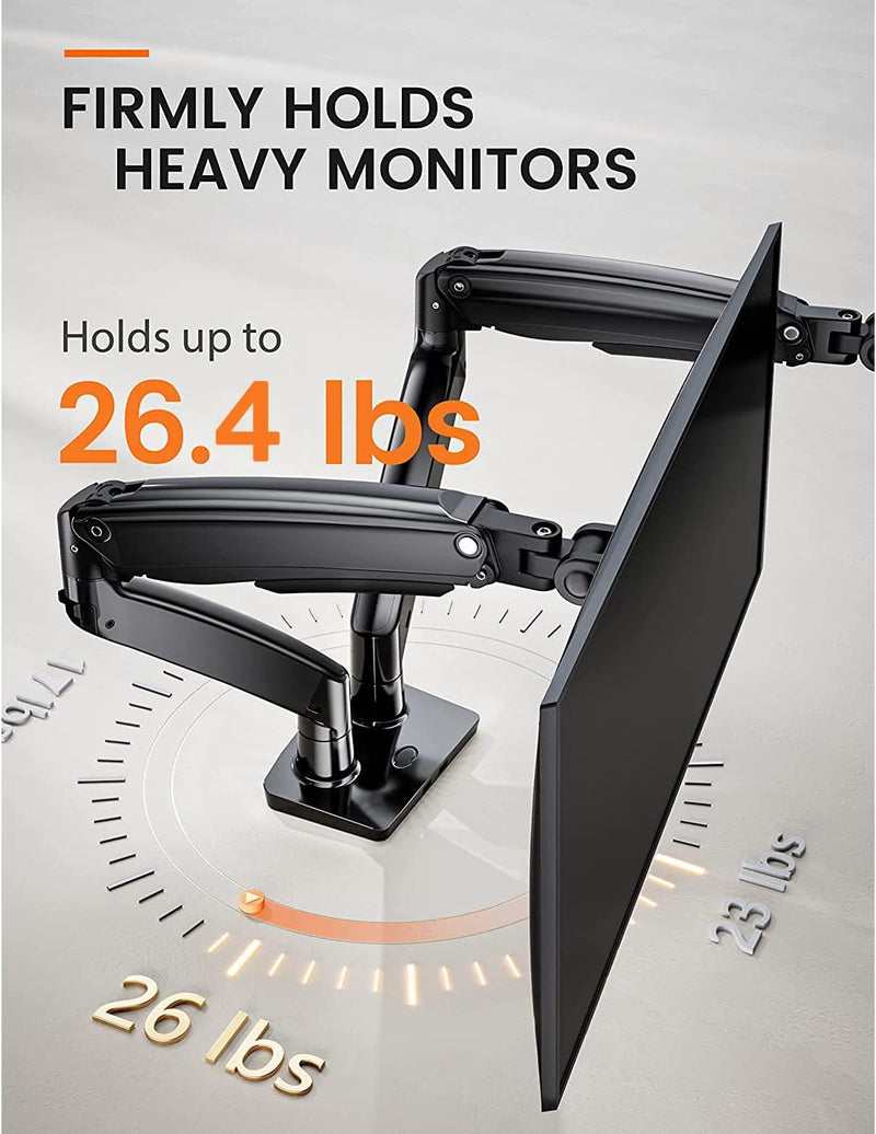 ErGear Fully Adjustable Dual Monitor Arm with USB for Screens up to 35 Inches