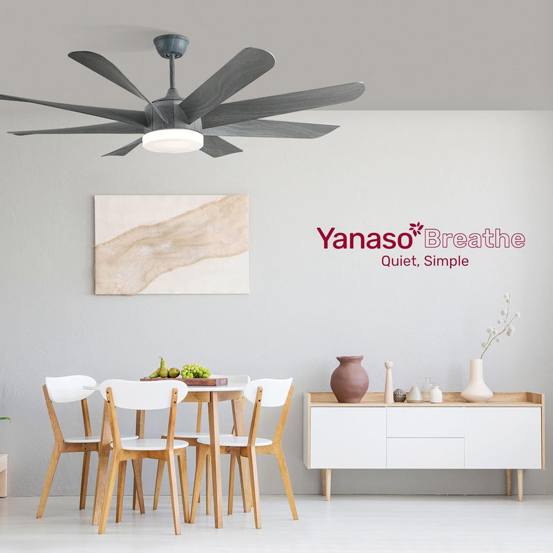 60-inch Large Ceiling Fans with Lights and Remote, Dimmable 3-Color Temperature, Reversible Blades, and 6 Speed