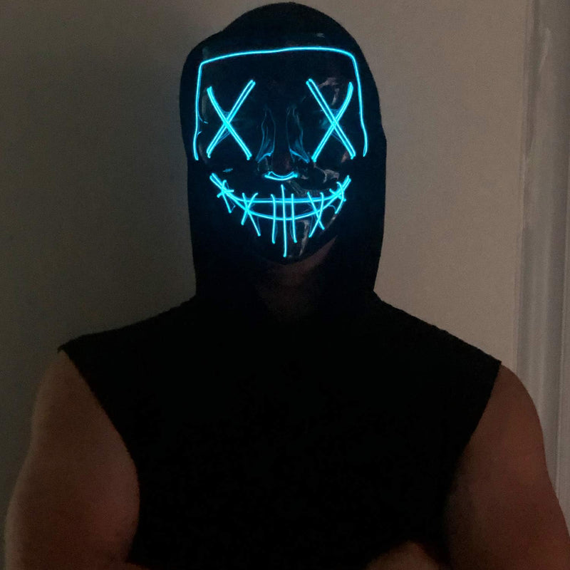 Halloween Mask LED, Light up Mask for Festival Cosplay (Random Color)