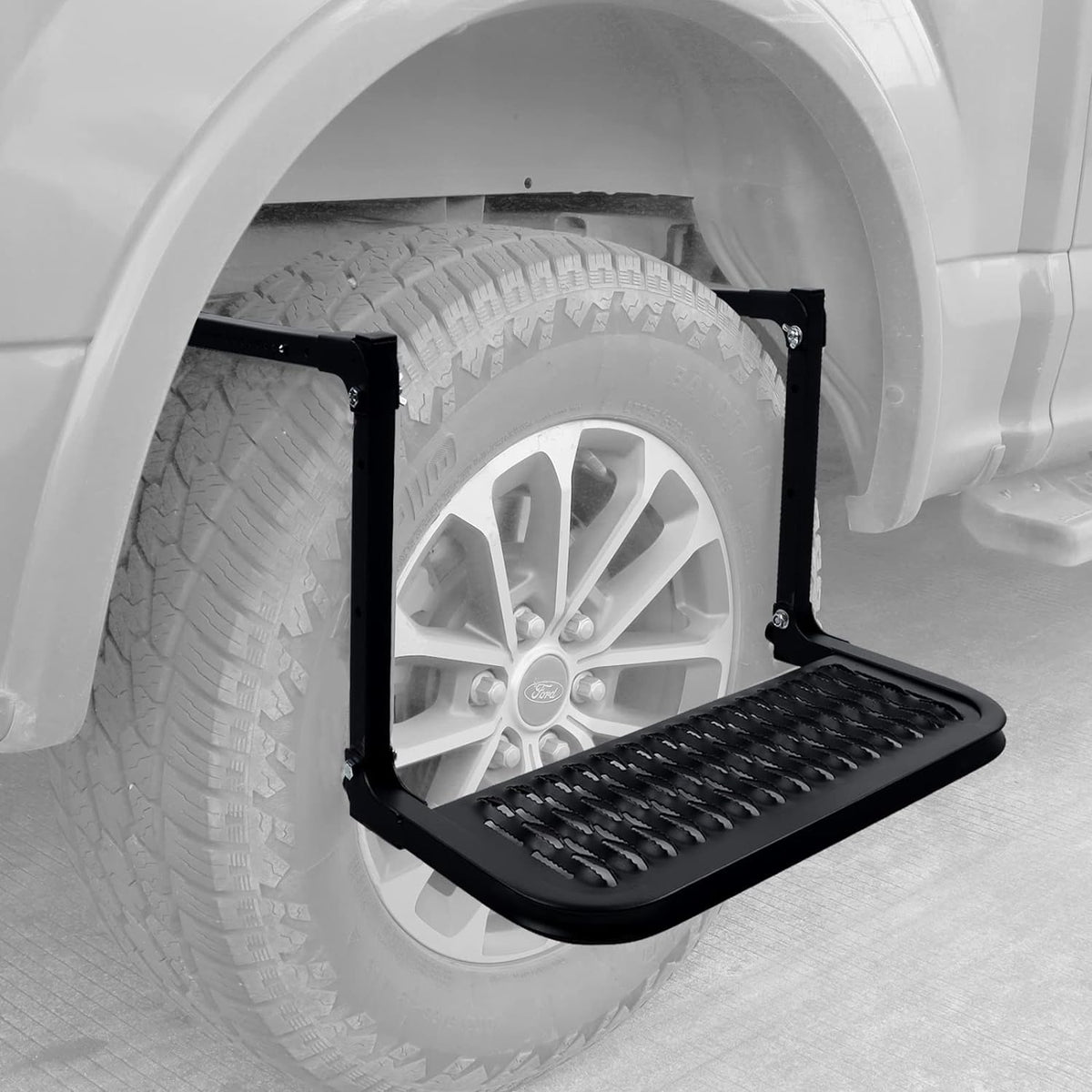 SCITOO Heavy Duty Folding Tire Step For Trucks & SUVs - Adjusts 9" To 13" Tire Width, 300 Lb Capacity, Non-Slip Surface