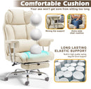 Big and Tall Office Chair with Foot Rest Comfortable Executive Reclining Office Large Leather Chair with Adjustable High Back Heavy Duty for Heavy People up to 400lbs