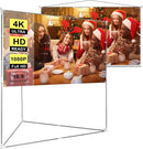 VIVOHOME 100 Inch 2-in-1 Portable Video Projector Screen with Triangle Stand, 16:9 Aspect Ratio Hanging Screen for Home School Office Indoor Outdoor