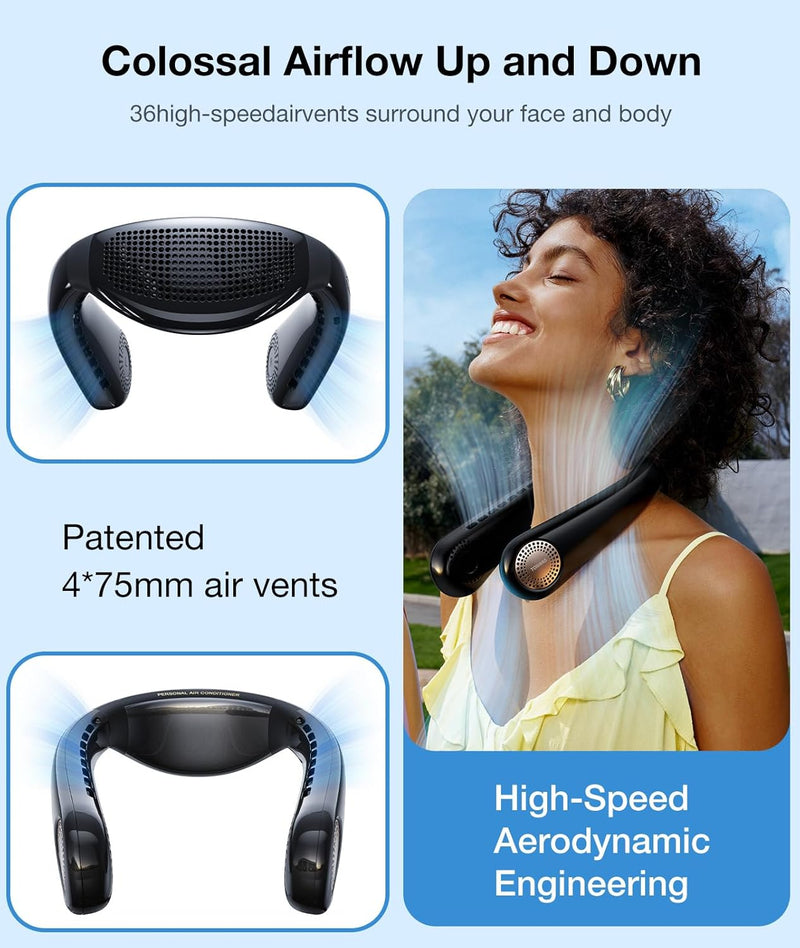 TORRAS COOLiFY Air Neck Air Conditioner, Ultra-Light Portable Neck Fan Rechargeable with 3 Modes Fan/Cool/Heat