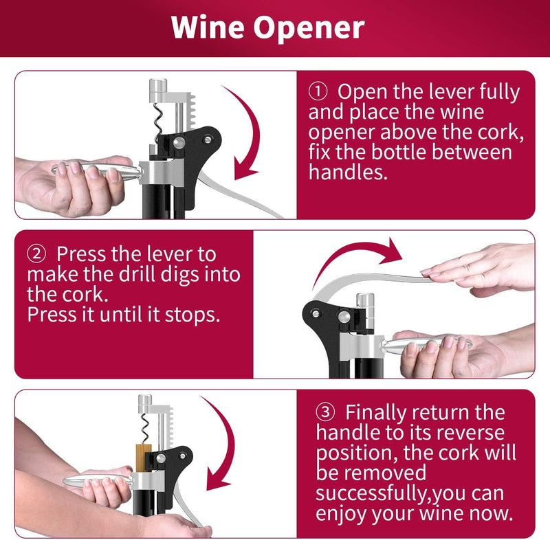 9-Piece Wine Opener Set with Corkscrew, Foil Cutter, Thermometer, Stoppers & More