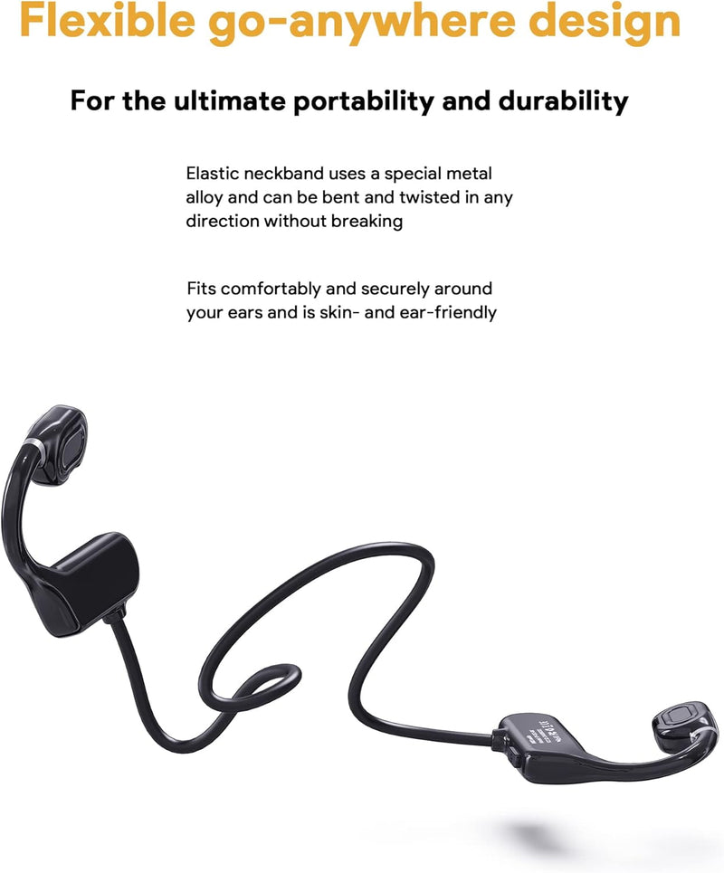 MEE audio AirHooks Open Ear Headphones - Lightweight, Comfortable, Sweatproof Wireless Bluetooth Earbuds with Mic and High Audio Clarity Let You Hear Your Surroundings for Safer Workouts and Running