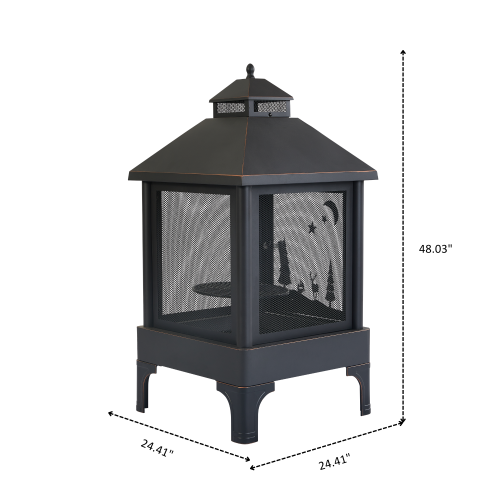 Garden Metal Outdoor Heating Furnace for Backyard 2 in 1 Fire Pit for Outdoor