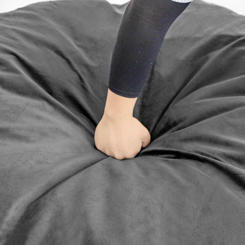 Bean Bag Chair: Giant 5' Memory Foam Furniture Bean Bag Chairs for Adults with Microfiber Cover 5Ft (Black)