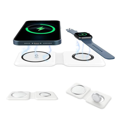 2-in-1 Foldable Magnetic Charger for Apple Watch, iPhone 15/14/13/12 Series & AirPods - Versatile Charger for Everyday Use Wearable Folding car