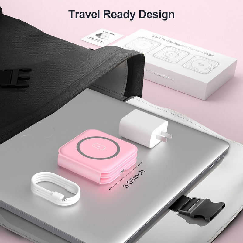 Foldable 3-in-1 Wireless Charging Station for Multiple Devices