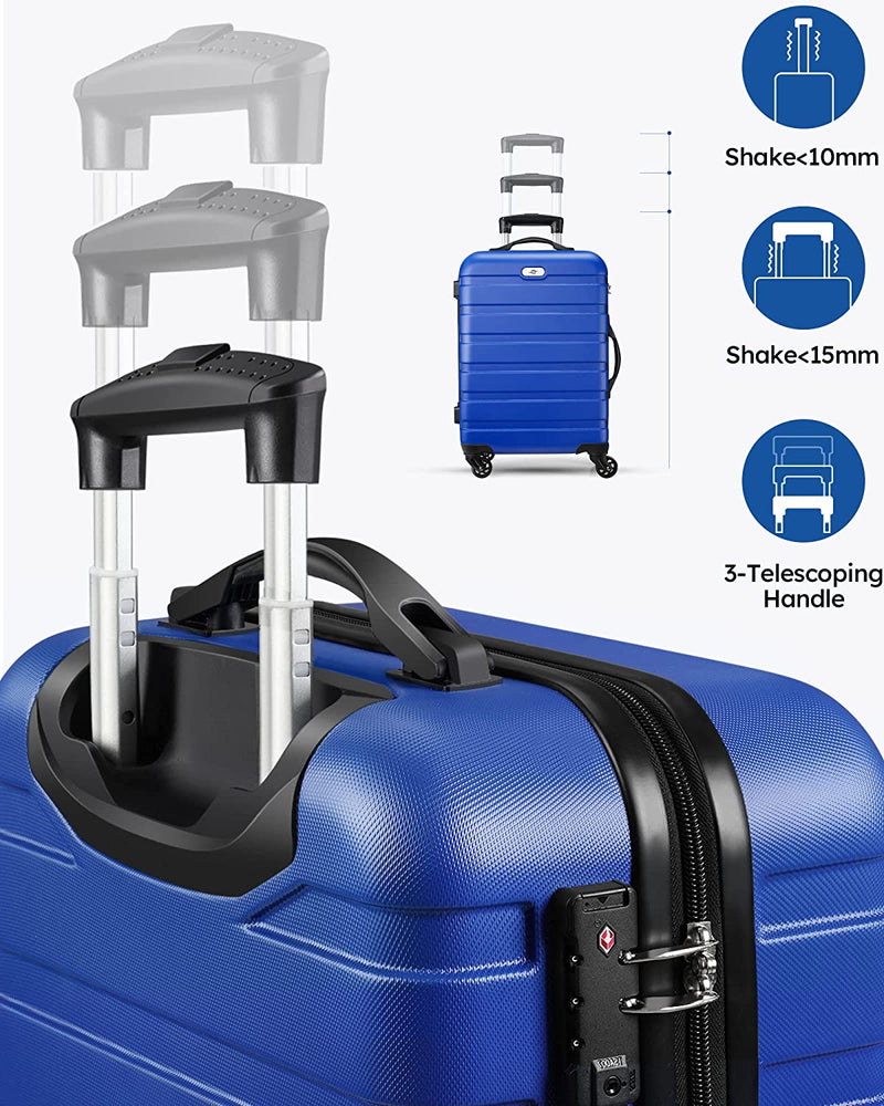 Luggage 3 Piece Sets Hard Shell Luggage Set with Spinner Wheels, TSA Lock, 20 inch, 24 inch, 28 inch Travel Suitcase Sets