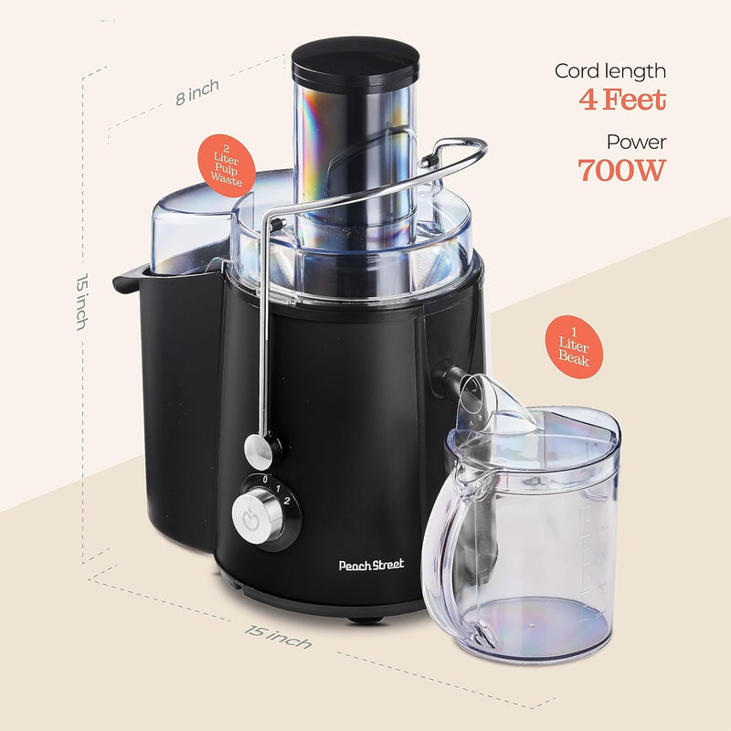 Centrifugal Juicer 700W Juice Extractor Juicing Machine, 3" Wide Feeder for Whole Fruits, Vegetable, with Micro-Mesh Filter Easy to Clean