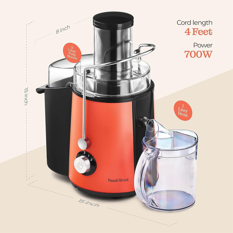 Centrifugal Juicer 700W Juice Extractor Juicing Machine, 3" Wide Feeder for Whole Fruits, Vegetable, with Micro-Mesh Filter Easy to Clean