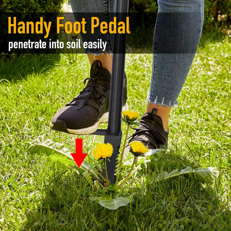 Colwelt Stand Up Weeder and Weed Puller, Stand Up Weed Puller Tool with Foot Pedal, Step and Twist Manual Weeder 40 Inch(Combo Pack - Stand Up Weeder & Hand Weeder& Garden Gloves)