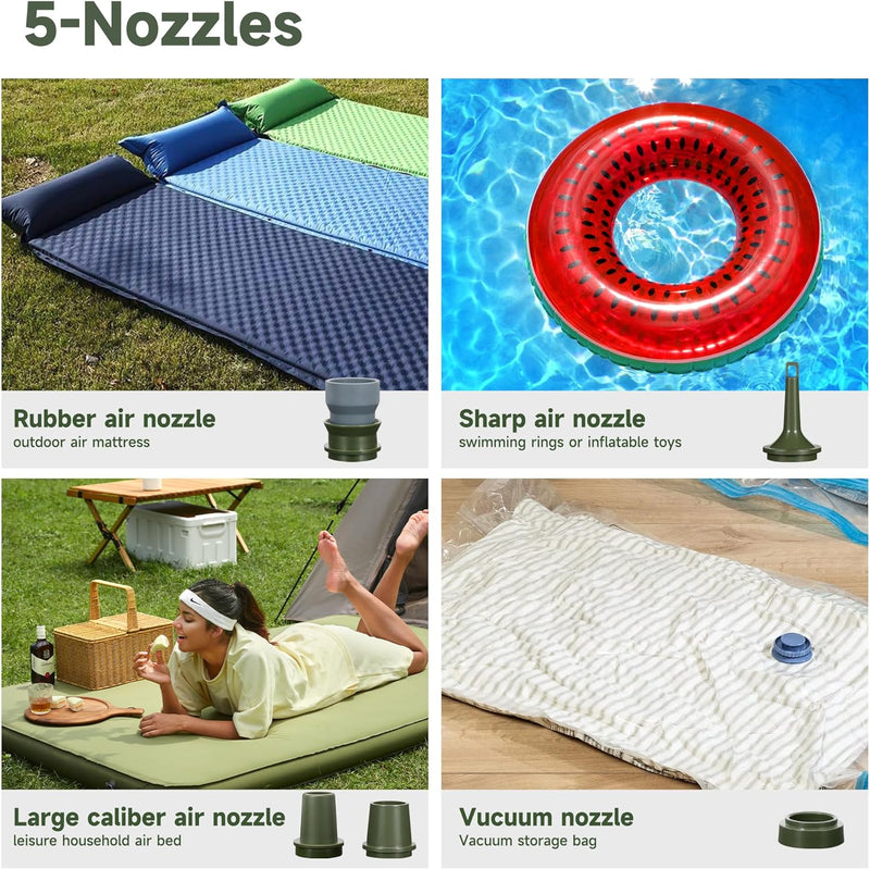 Traverse Nano Inflatable Pump with Built-In Lantern & Magnetic Design for Air Mattress, Pool Floats, & More