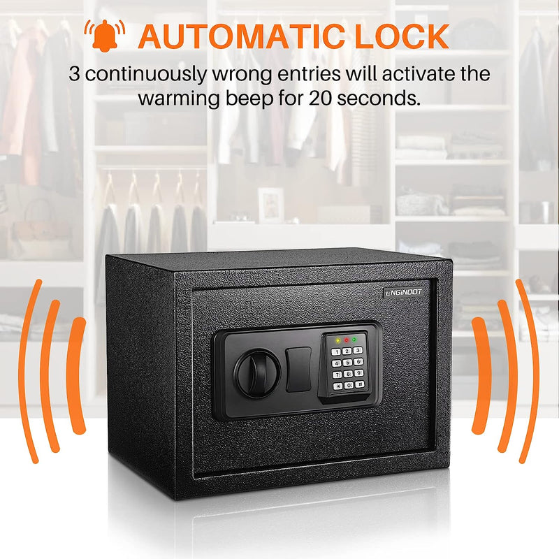 Home Safe with Digital Keypad - Ideal for Cash, Jewelry, & Documents