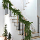 2 Pcs 6 Ft Artificial Norfolk Pine Garlands, Real Touch Winter Pine Garland, Green Artificial Greenery Garland for Table, Mantle, Wall, Indoor, Outdoor Christmas Decorations