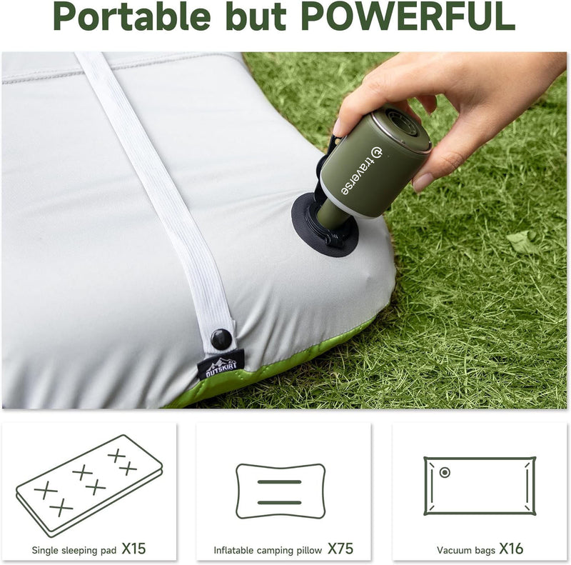 Traverse Nano Inflatable Pump with Built-In Lantern & Magnetic Design for Air Mattress, Pool Floats, & More