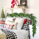 2 Pcs 6 Ft Artificial Norfolk Pine Garlands, Real Touch Winter Pine Garland, Green Artificial Greenery Garland for Table, Mantle, Wall, Indoor, Outdoor Christmas Decorations