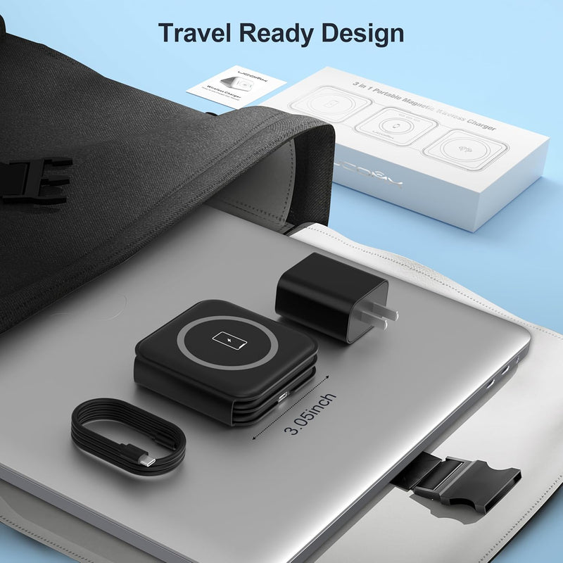 Foldable 3-in-1 Wireless Charging Station for Multiple Devices