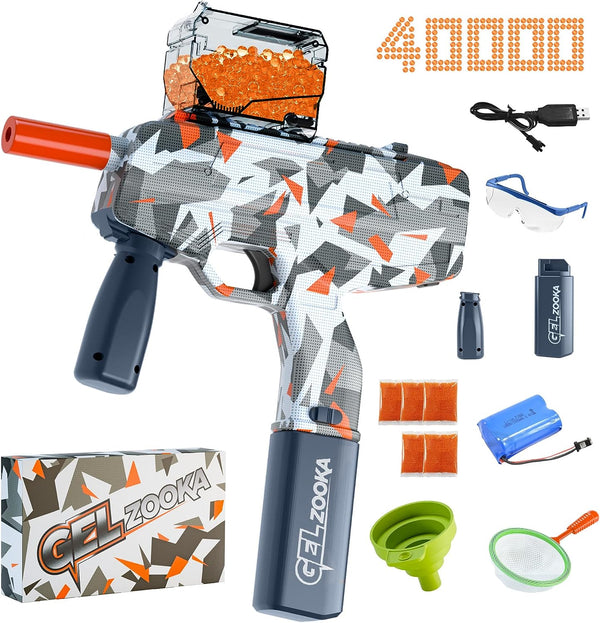 GelZooka Electric Gel Ball Blaster with 40,000 Water Gel Beads, Safety Glasses, and More