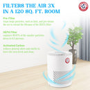 Arm & Hammer, AH510W HEPA Air Purifier for Home Office, Desktop Cleaner Removes 99.97% Allergies, Smoke, Dust, Pollen, Pet Dander, Odor, Germs, Mold, Pearl White