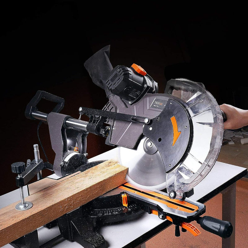 Sliding Miter Saw, 12inch 15Amp Double-Bevel Sliding Compound Miter Saw with Laser, Crosscutting Miter Saw, 3800rpm
