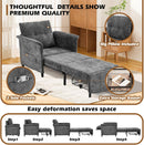 Convertible Sleeper Chair 79" Long Chair Bed w/Adjustable Backrest 4-in-1 Pull Out Lounge Chair 500 LBS Load Bearing Single Sofa Bed with Pillow for Living Room & Small Space