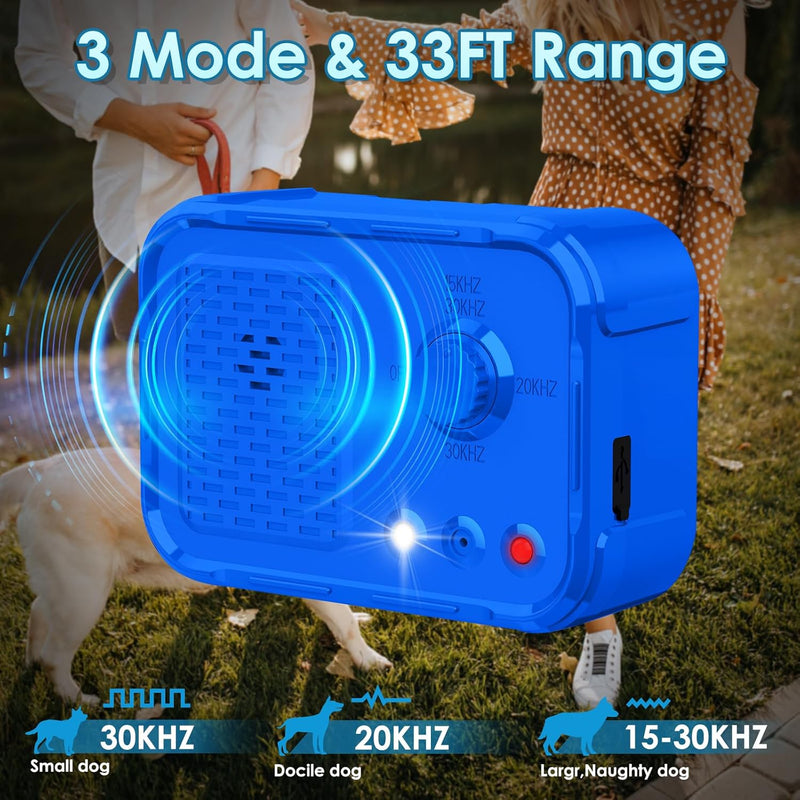 Anti Barking Device for Dogs, 3 Adjustable Levels, Rechargeable Ultrasonic Dog Bark Deterrent Devices