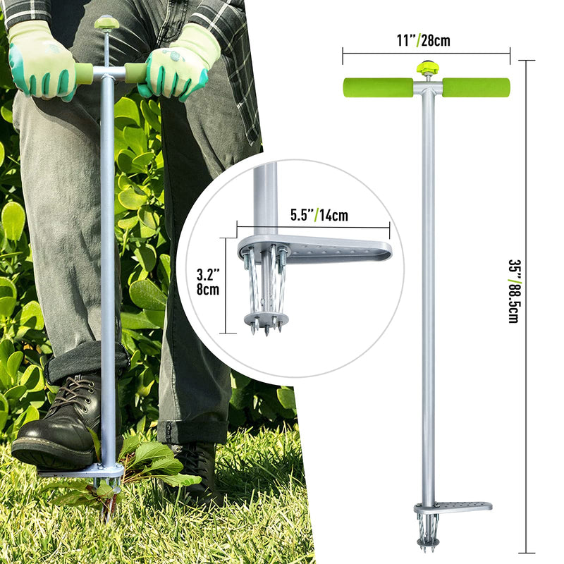 Hortem Stand UP Weed Puller, 93cm Root Removal Tool, Long Handle Weeder with Durable Foot Plate, Garden Weeding Hand Tool Dandelion Puller