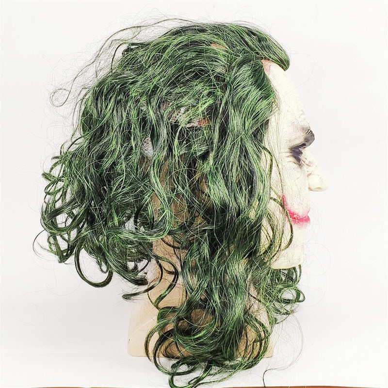 The Joker Latex Halloween Cosplay Mask with Green Hair