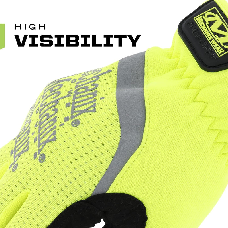 Mechanix Wear: Hi-Viz FastFit Work Gloves with Secure Fit Elastic Cuff, Reflective and High Visibility, Touchscreen Capable, Safety Gloves for Men, Multi-Purpose Use (Fluorescent Yellow, Large)