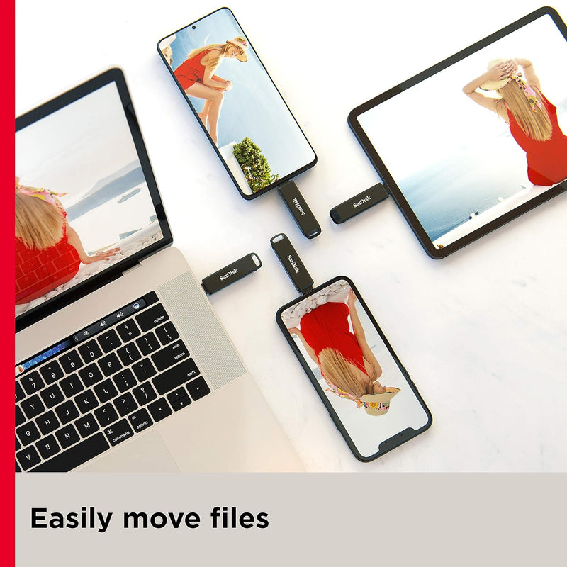 SanDisk 64GB iXpand Flash Drive with Lightning and USB-C connectors, Works with iPhone 14 and older