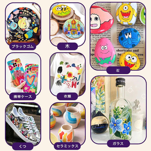 24/36 Colors Dual Tips Art Marker Drawing Acrylic Paint Marker Pens Set For Rock Painting Ceramic Glass Wood,