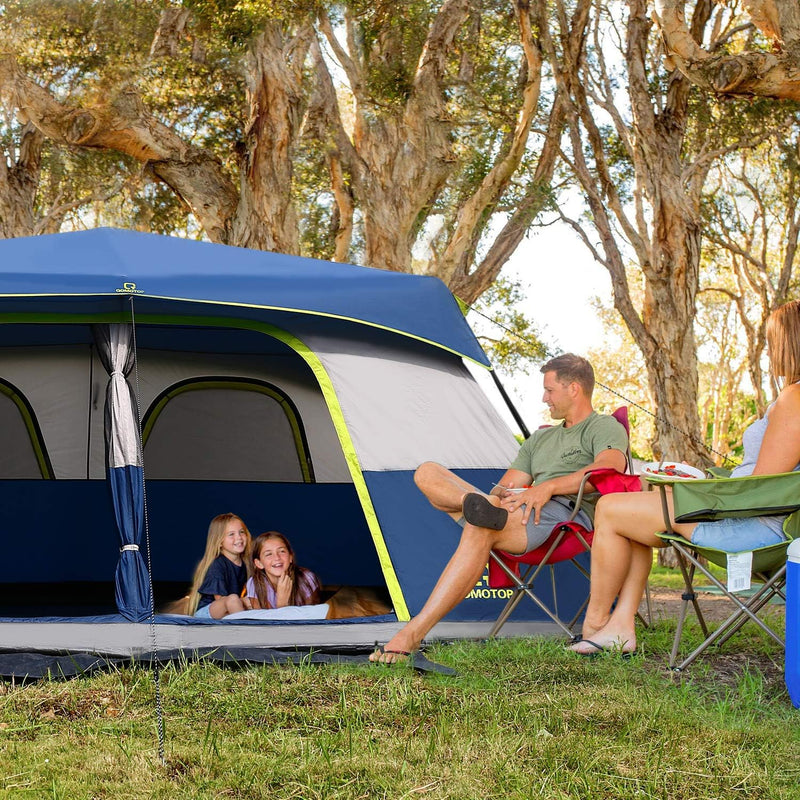 10-Person Instant Tent Equipped with Rainfly and and Power Cord Access Port - Set-Up In Under 60 Seconds!