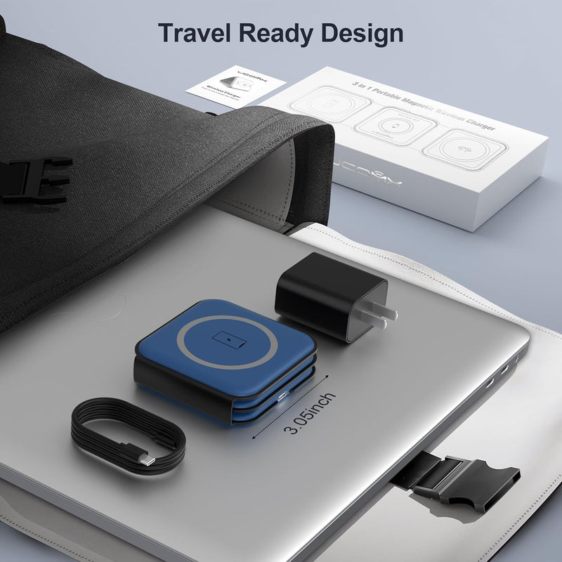 Foldable 3-in-1 Wireless Charging Station for Multiple Devices