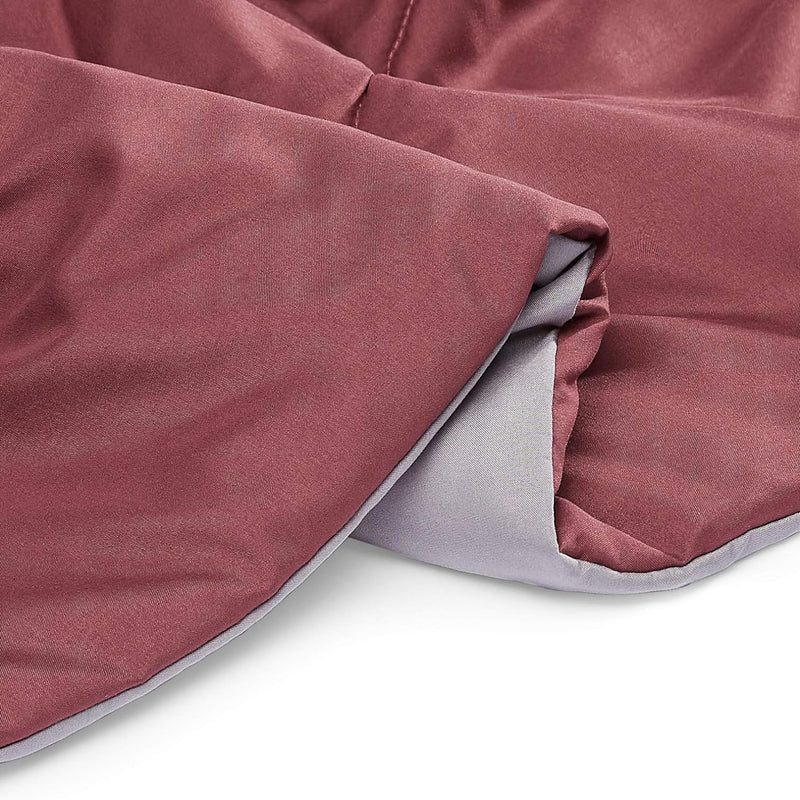 Amazon Basics Reversible Lightweight Microfiber Comforter Blanket, Full/Queen, Burgundy/Gray