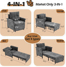 Convertible Sleeper Chair 79" Long Chair Bed w/Adjustable Backrest 4-in-1 Pull Out Lounge Chair 500 LBS Load Bearing Single Sofa Bed with Pillow for Living Room & Small Space