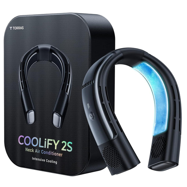 TORRAS COOLiFY 2S Neck Air Conditioner, Portable Personal Cooler Neck Fan, App Control Rechargeable Neck Fans,Idea Gifts for Women & Men.
