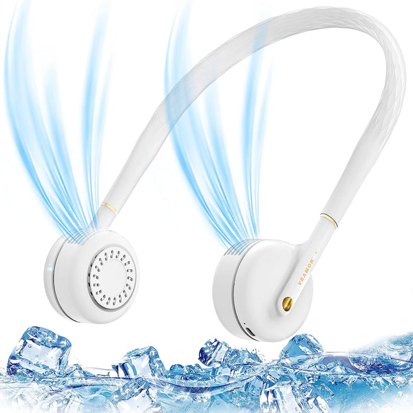 Personal Bladeless Hands-Free Neck Fan with Rechargeable Battery & 3-Speeds