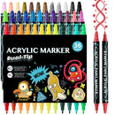 24/36 Colors Dual Tips Art Marker Drawing Acrylic Paint Marker Pens Set For Rock Painting Ceramic Glass Wood,