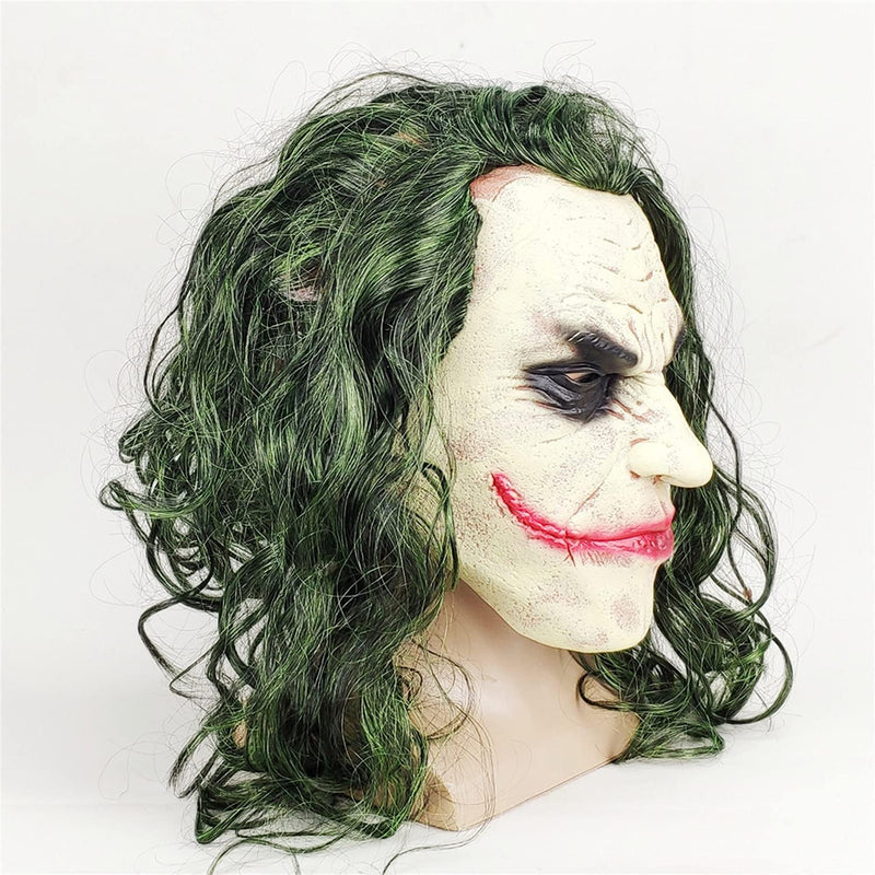 The Joker Latex Halloween Cosplay Mask with Green Hair