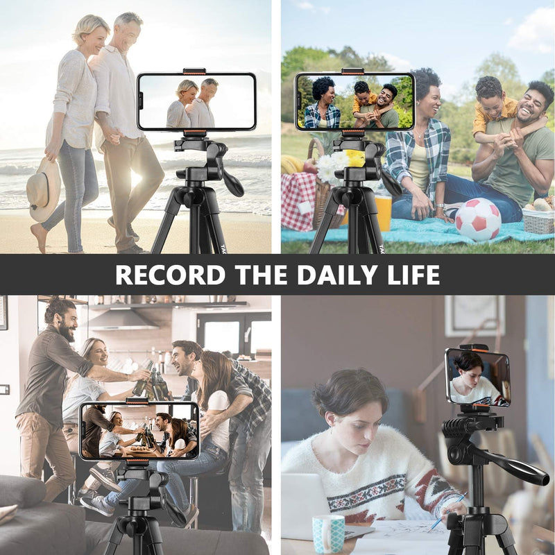 55" Lightweight Aluminum Tripod with Phone Holder and Bluetooth Remote MLT03