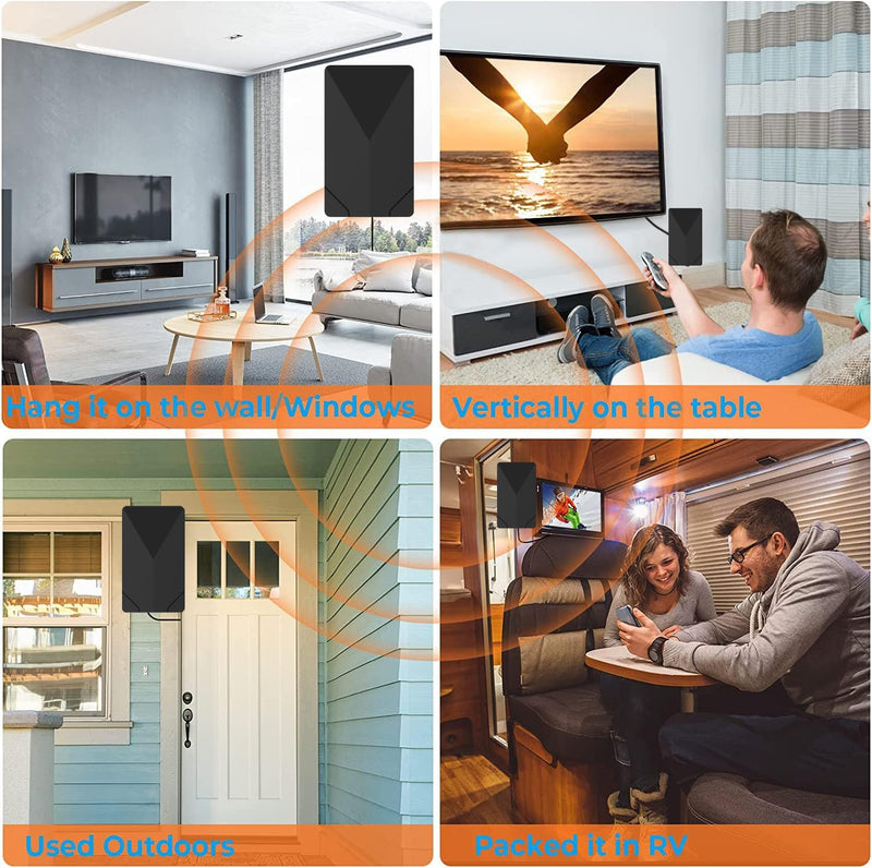 Digital HDTV Antenna for Free Over-The-Air Channels with G4 Smart Chip and 35ft Cable (Upgraded 2025 Model)