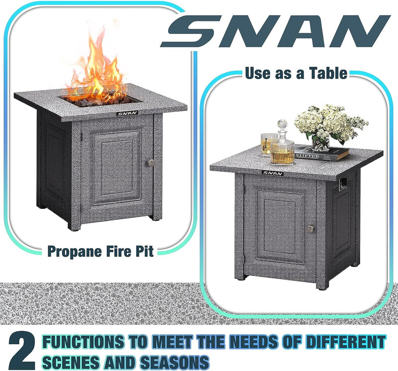 Propane Fire Pit Table with Auto-Ignition, Durable Textured Surface and CSA Certification