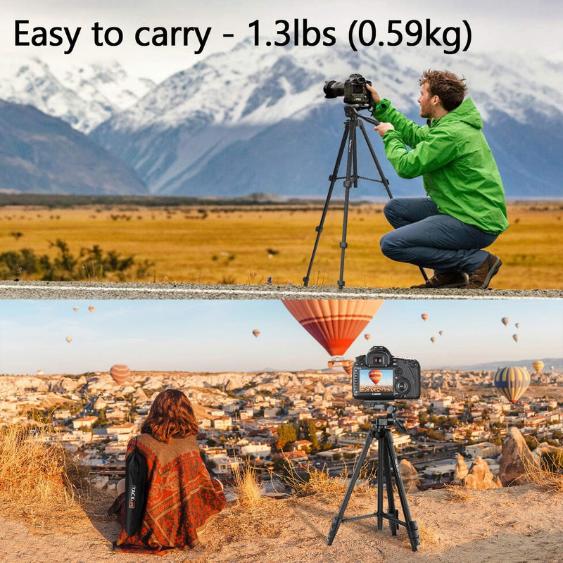 55" Lightweight Aluminum Tripod with Phone Holder and Bluetooth Remote MLT03