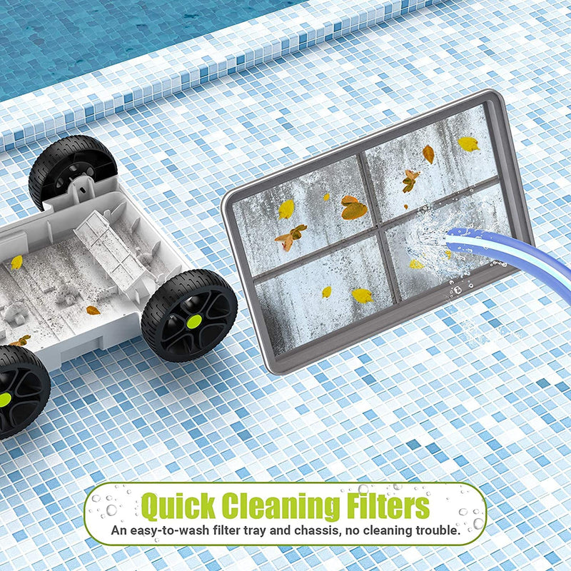 Robotic Pool Cleaner, Cordless Automatic Pool Cleaner with 5000mAh Rechargeable Battery, 90 Mins Working Time, IPX8 Waterproof, Ideal for In-Ground/Above Ground Swimming Pool